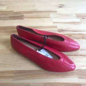 Zara red leather flats EU39 (US8) never worn!
